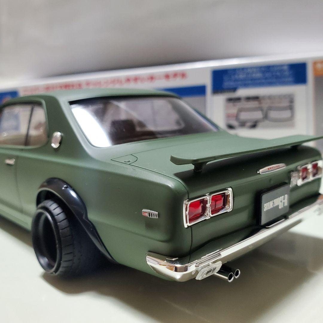 アオシマ　ニッサンGTR ハコスカ 1/24 楽プラ　完成品 キャンバー　車高短