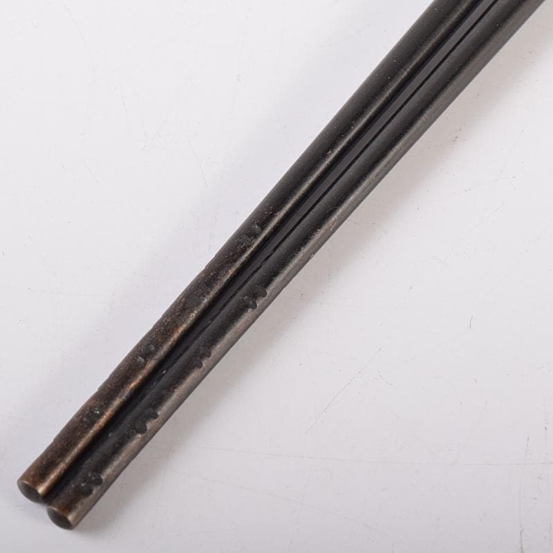 茶道具　竹影堂栄真造　にほんばし歌入　南鐐瓢頭　火箸　共箱　C　R8577