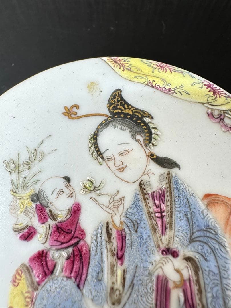 中国 清時代 咸豊年製 粉彩 香合 古美術 骨董 アンティーク