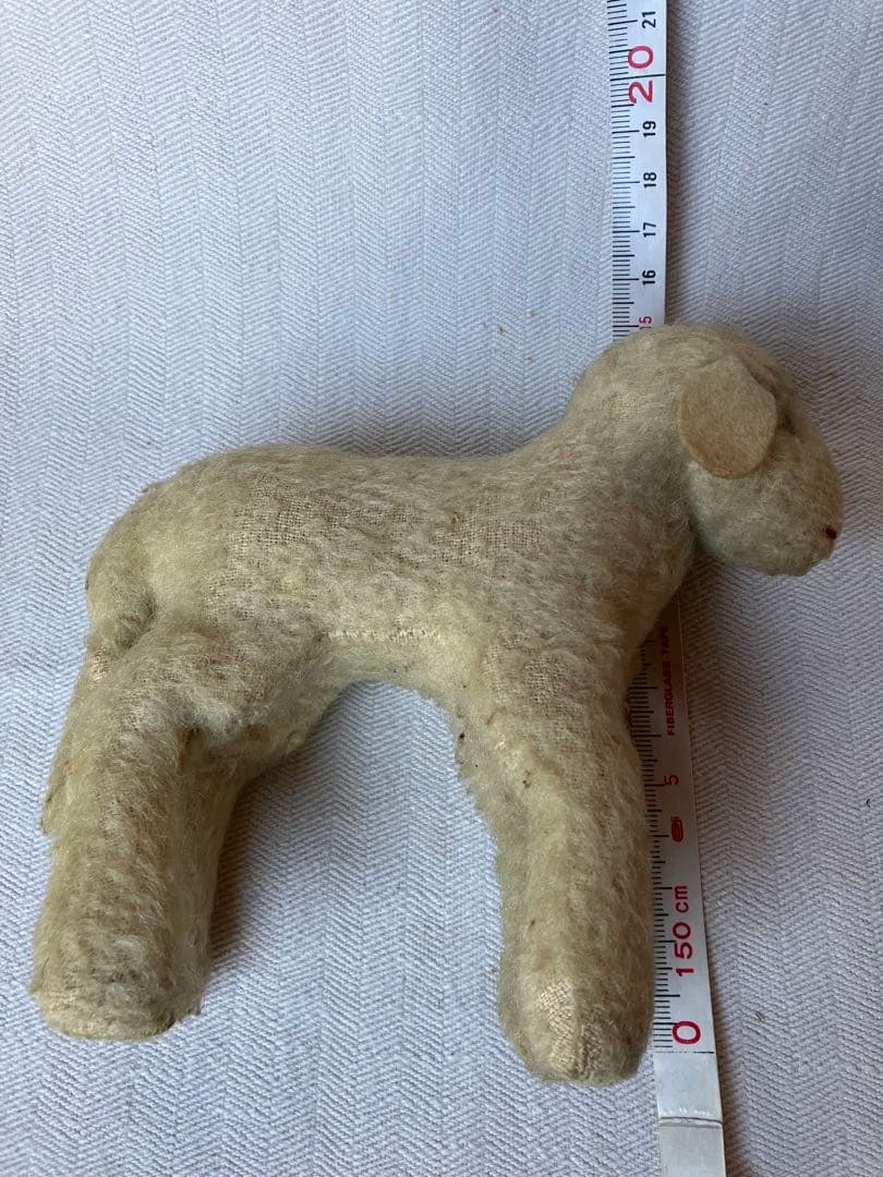 アンティーク 若草色の目をした小羊のぬいぐるみ チェコ プラハ 30s 40s