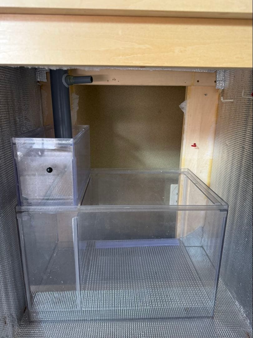 オーバーフロー水槽[60㎝]＋水槽台＋アクアリウム必需品多数 引取り