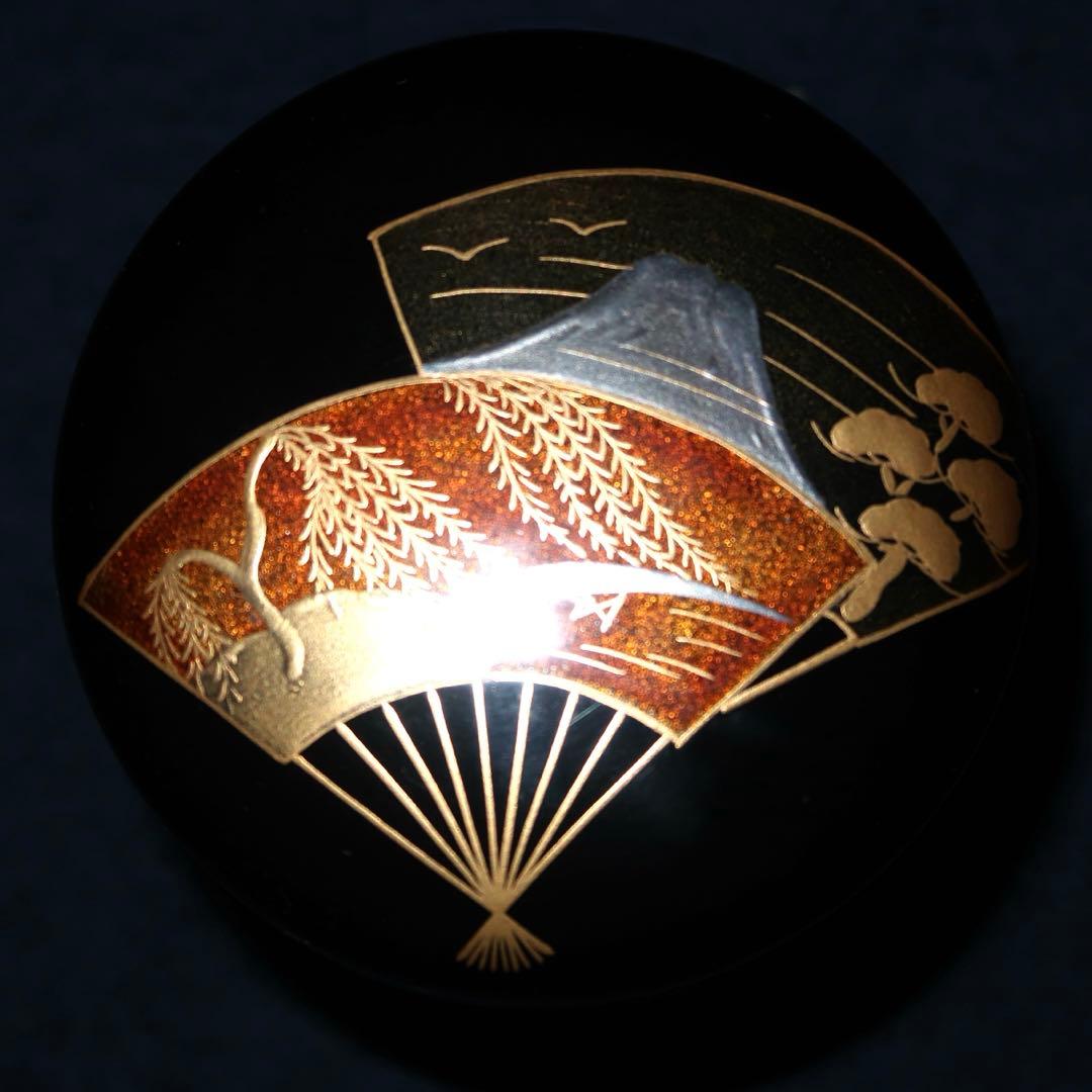 茶道具】景雲作 扇面蒔絵中棗