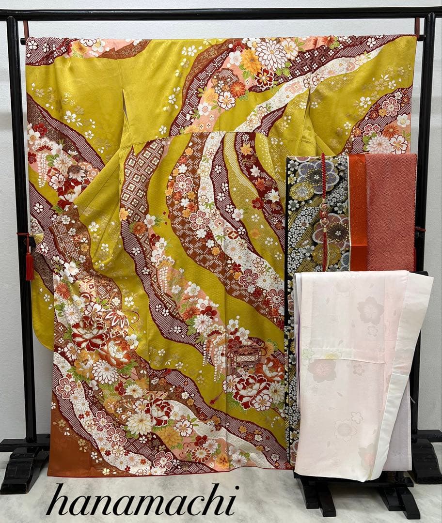 振り袖 フルセット 別誂長襦袢 成人式 金彩加工 刺繍入り 結婚式 746