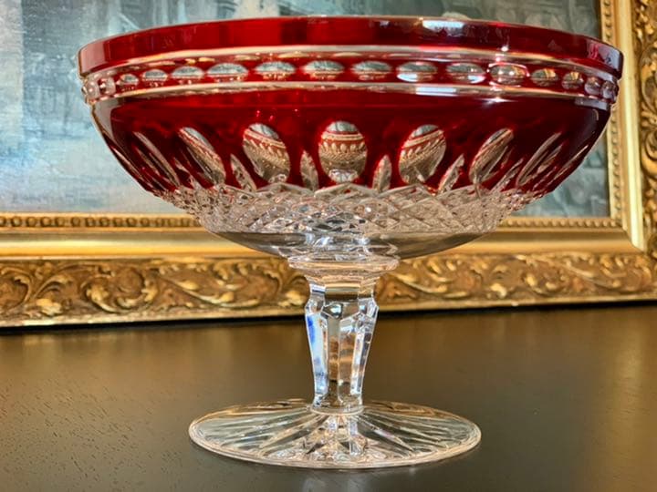 ELBE クリスタル レア クラレンドン ルビー ラウンドコンポート