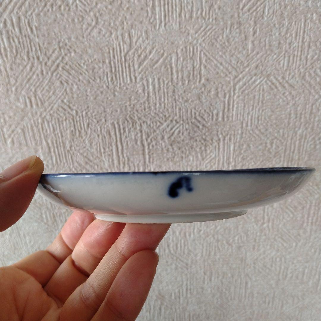 希少明治期図変わり文明開化気球西洋人印判皿