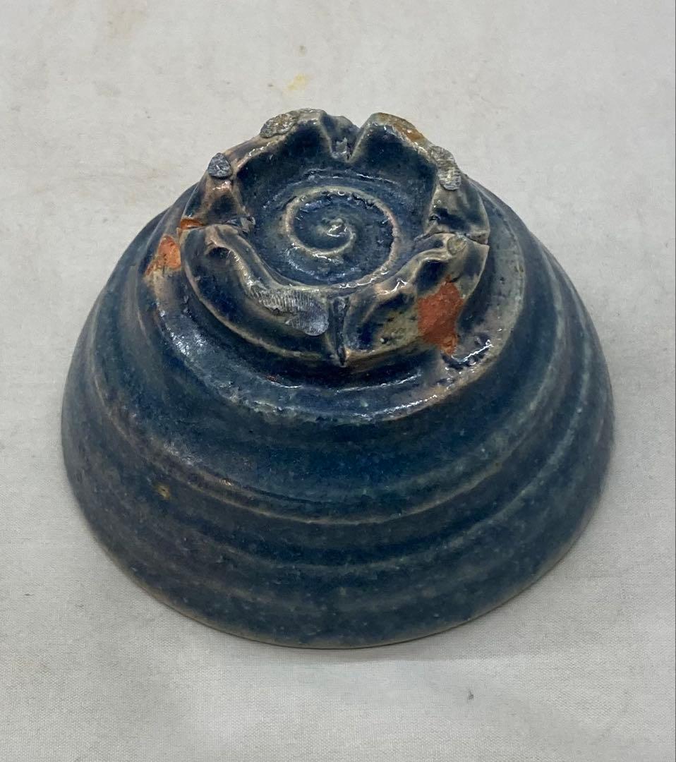 B245s 「萩焼　ぐい呑」平野教道作　共布共箱　塔陶山　酒器　茶道具