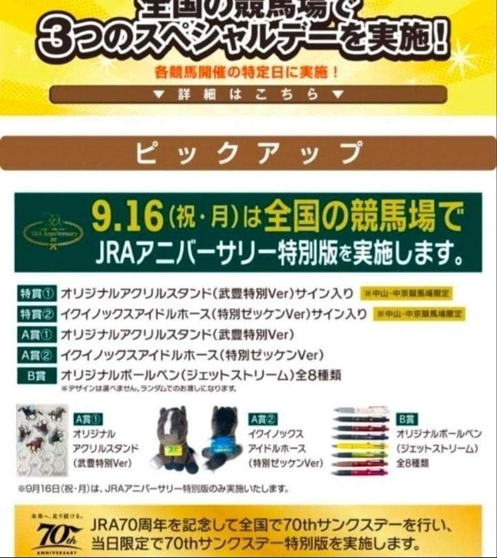 アイドルホース　JRA70周年　イクイノックス　特別ゼッケン 　競馬グッズセット