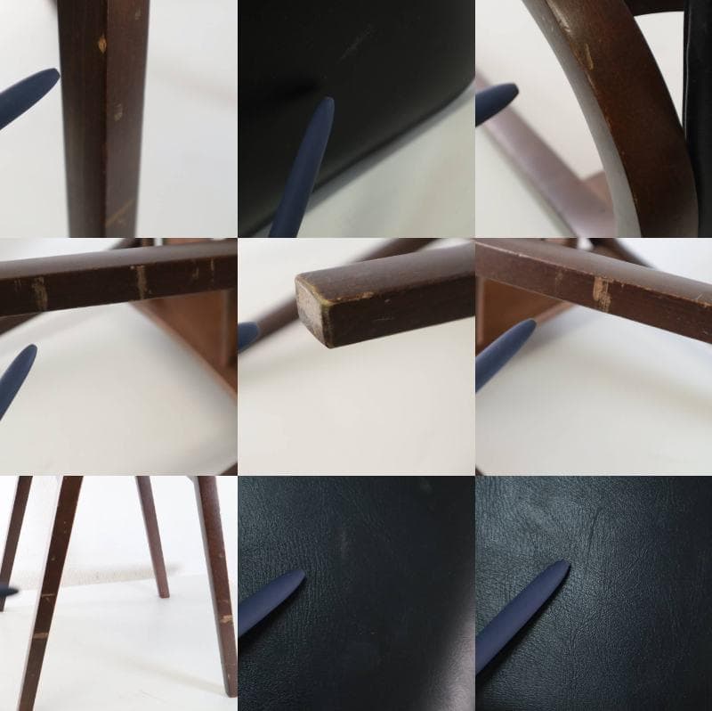 秋田木工 IDC大塚 No.202 剣持勇 スタッキングスツール 黒 PVC➈