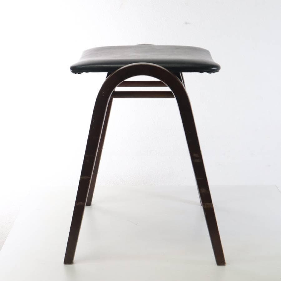 秋田木工 IDC大塚 No.202 剣持勇 スタッキングスツール 黒 PVC➈