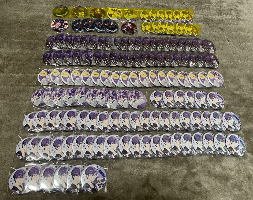 志麻缶バッジ 72個セット RAINBOW 等身 A3痛バ 志麻缶バッジ 72個