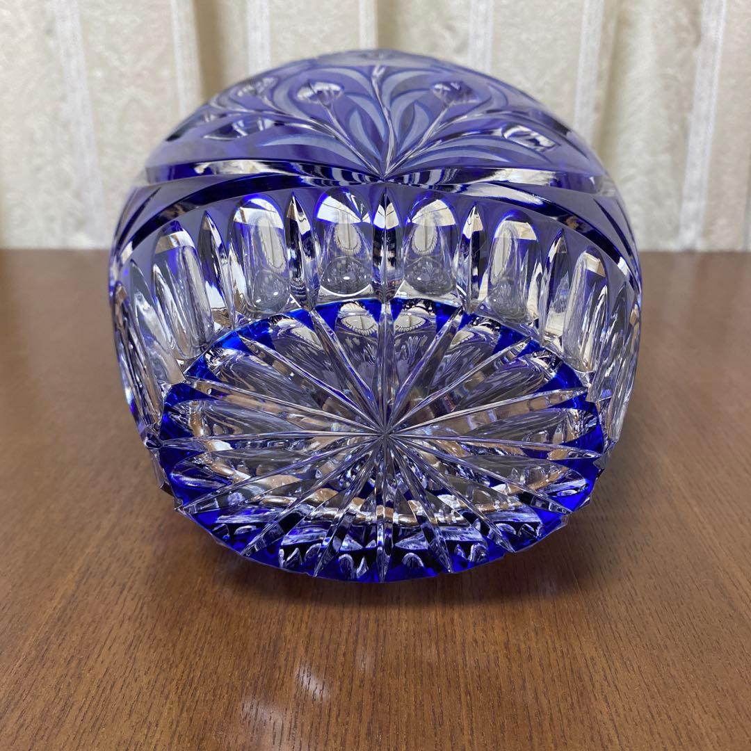 DRESDEN KRISTALL ドイツ製 花瓶 ドレスデンクリスタル ブルー 色被