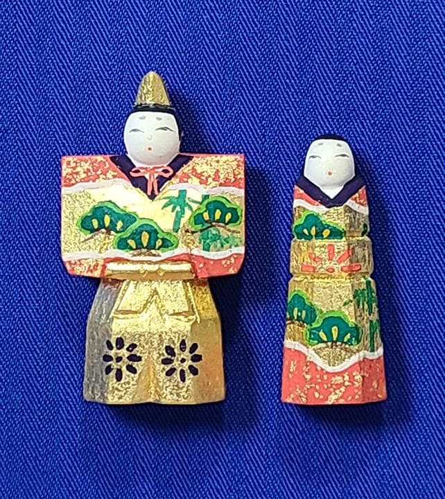 奈良一刀彫 神泉刀 木彫 金彩 極彩色 雛人形 立雛