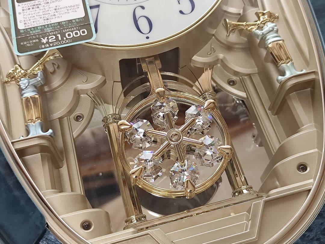 パルミューズM487 電波 からくり時計 メロディ時計 レア 貴重 動作確認済み