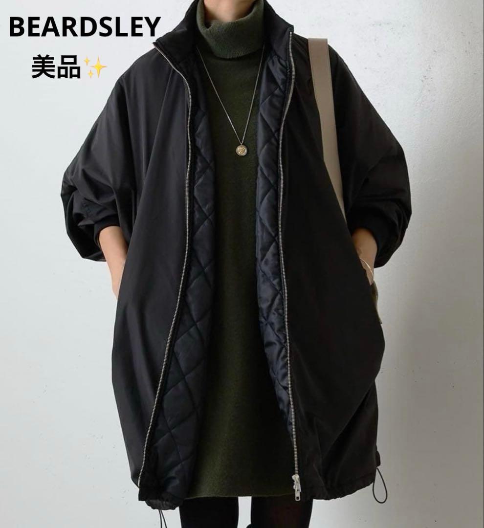 美品】BEARDSLEY ビアズリー 中綿BIGポンチョコート 黒 MA1 - メルカリ