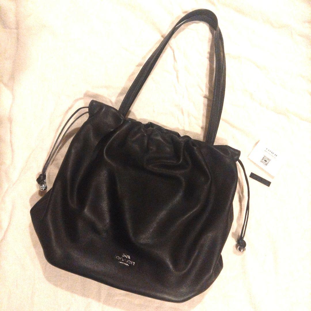 coach フェイ ドローストリング トート バッグ シルバー✕ブラック