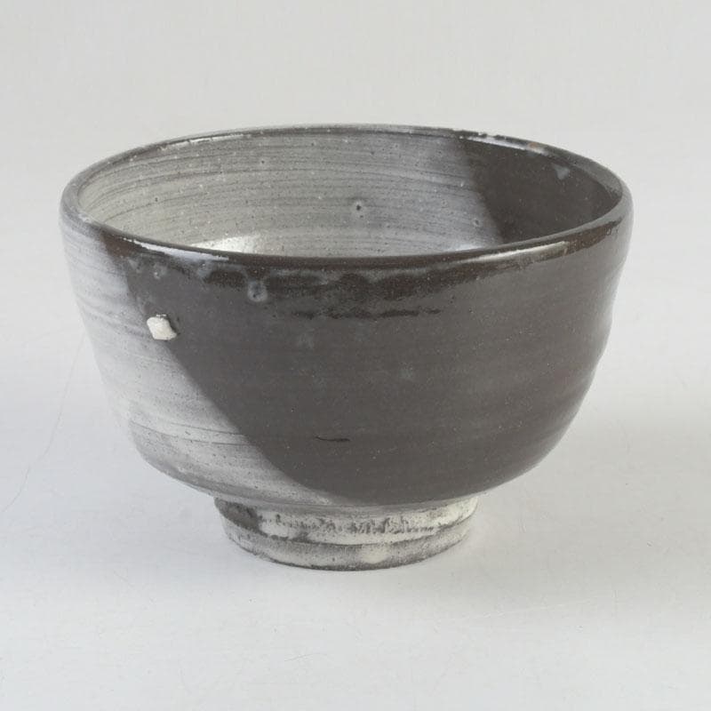 茶道具 出雲焼 十一代 長岡空権作 片身替 茶碗 共箱