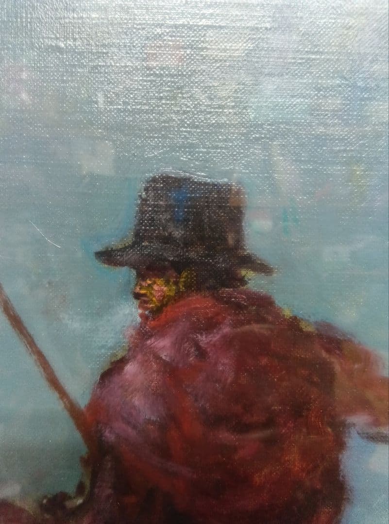 絵画油絵 イタリアの画家 ジョンフランシスゴンザガ タイトル馬と騎手