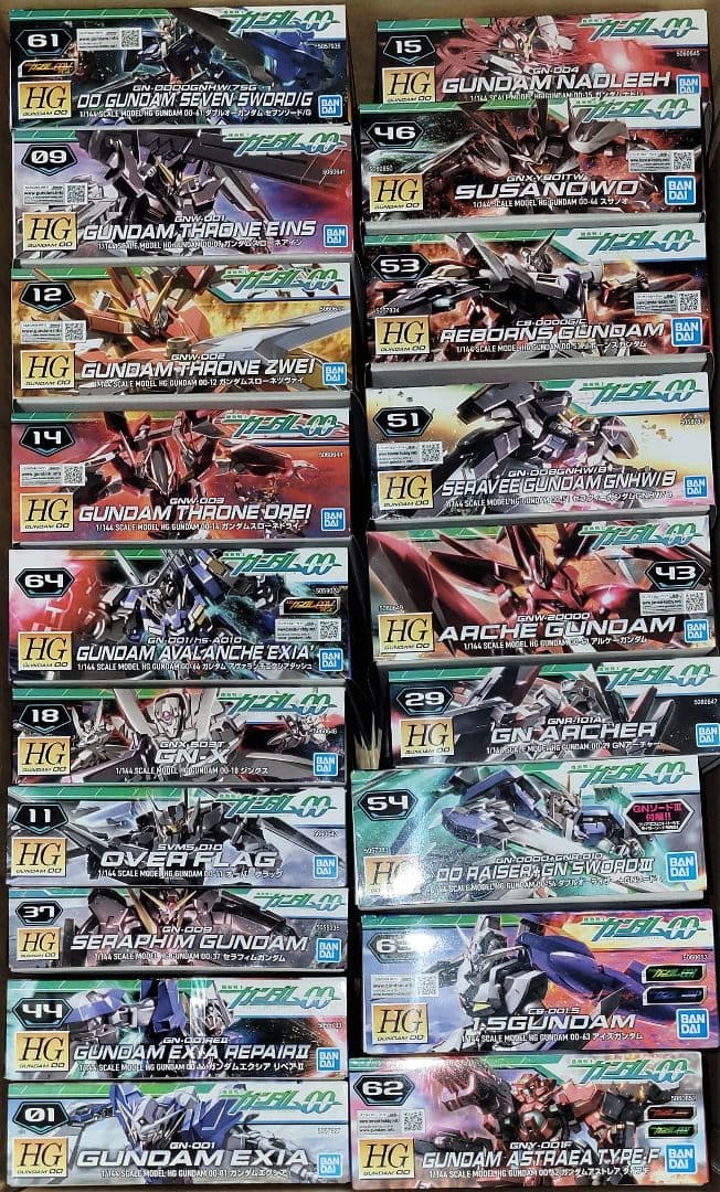 新品未組立　00シリーズHG20種セット　機動戦士ガンダム00 機動戦士ガンダム00 19点セット 機動戦士ガンダム00 19点セット 機動戦士