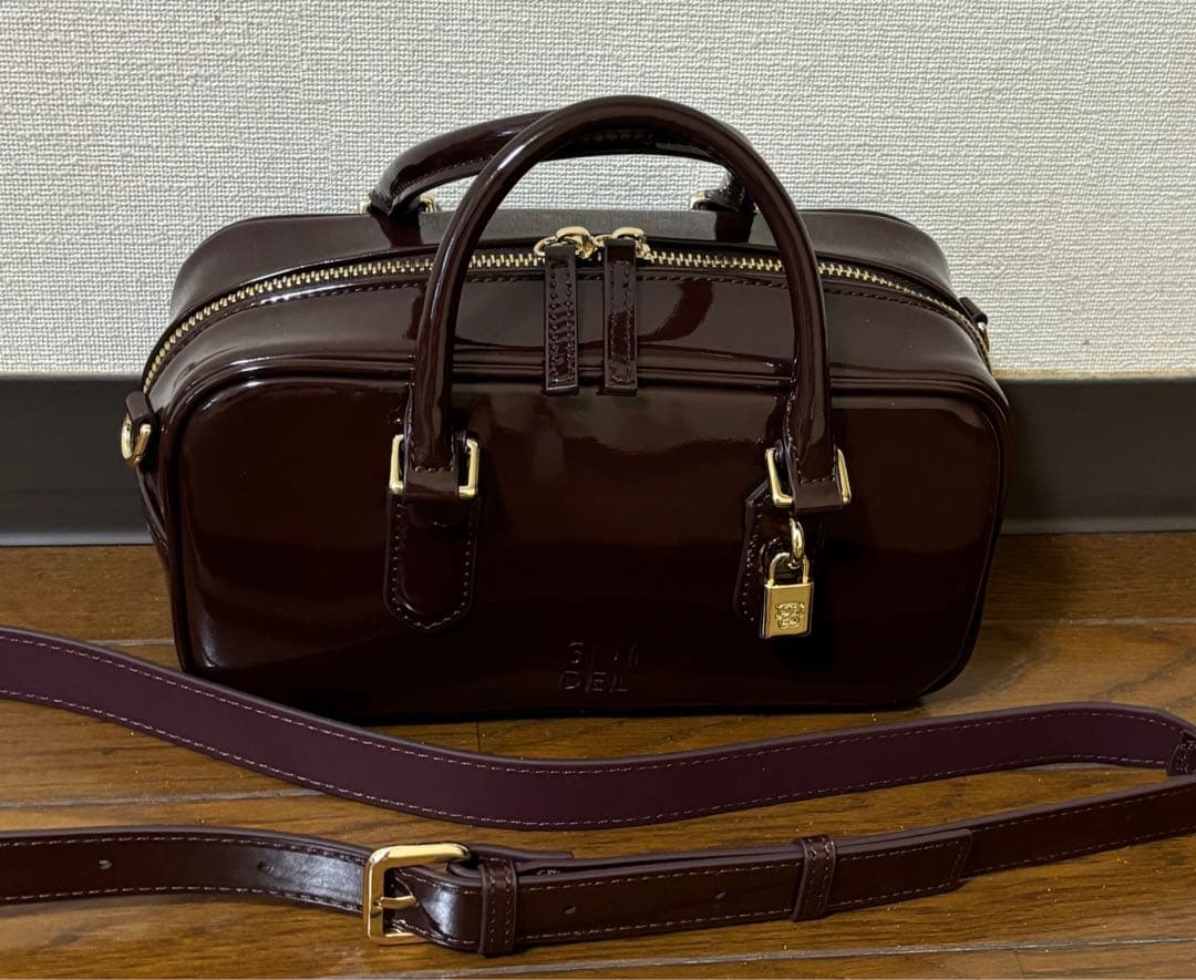 SNIDEL ミニボストン バッグ ダークブラウン スナイデル