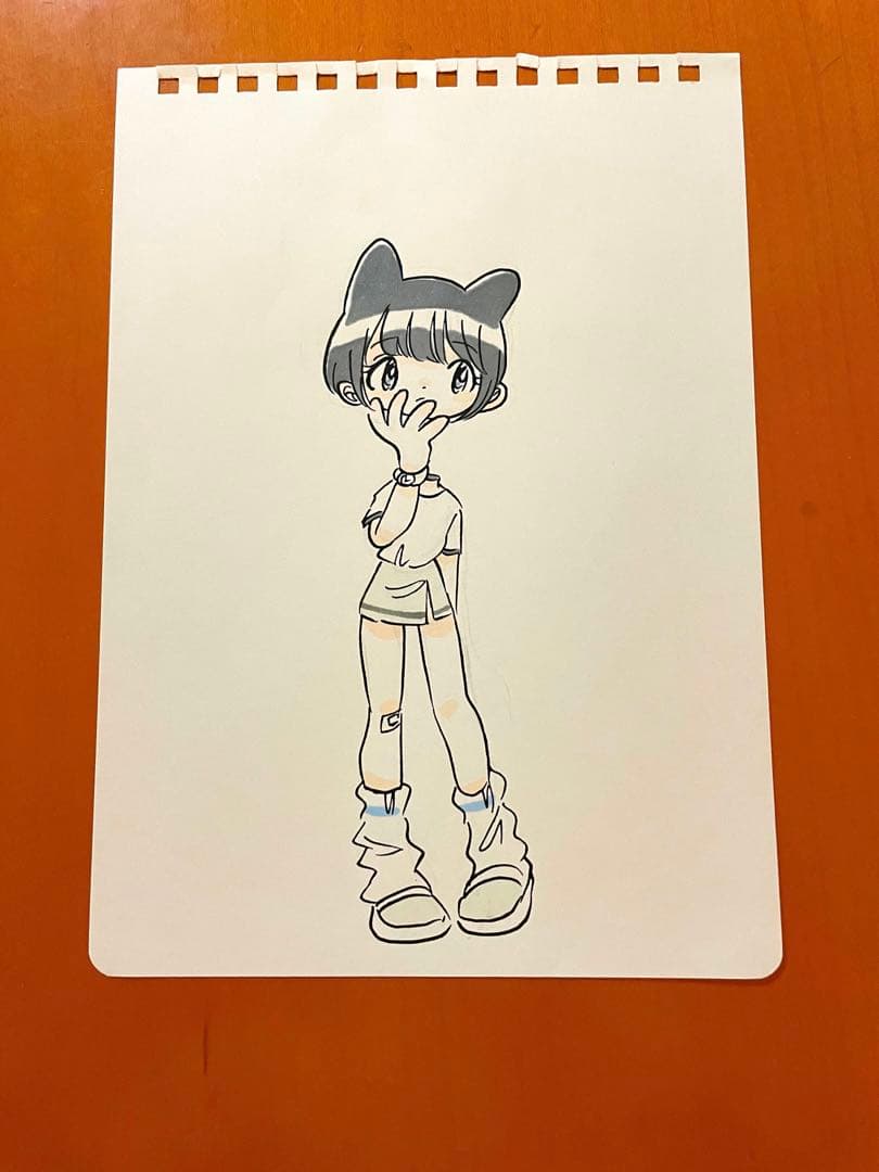 田中かえ　原画 サイン入り 額装済 イラストレーター ステッカー付き