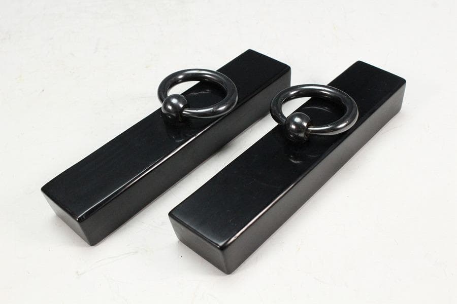 華道 漆塗り 釣瓶 花器 一対(K-A985)