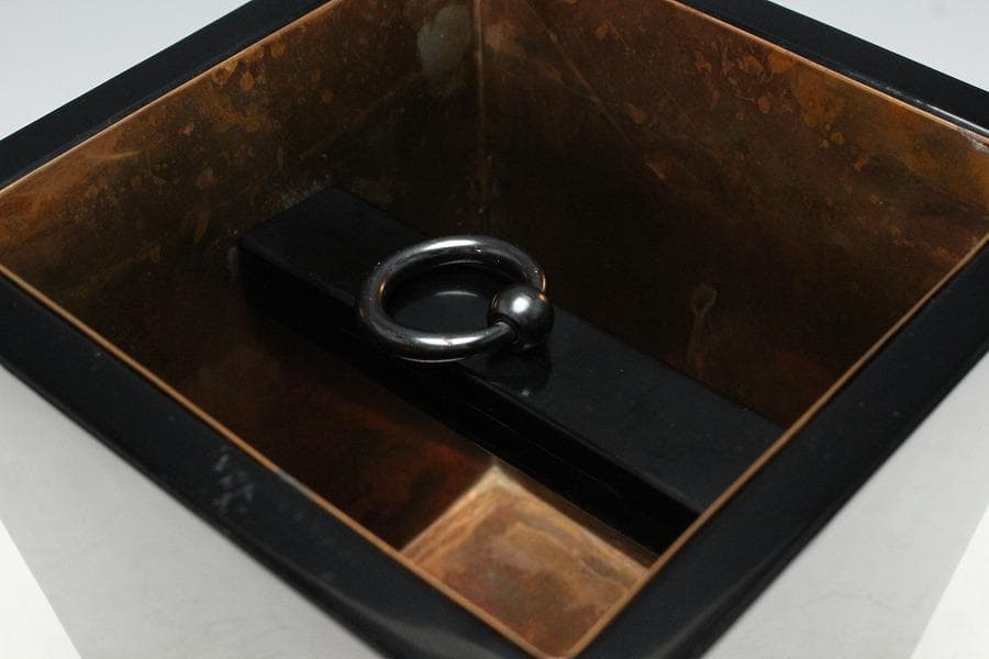 華道 漆塗り 釣瓶 花器 一対(K-A985)