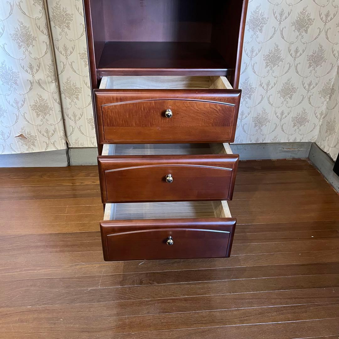 アンティーク】HIKARI 木製 サイドチェスト 電話台 収納 3段 古民家