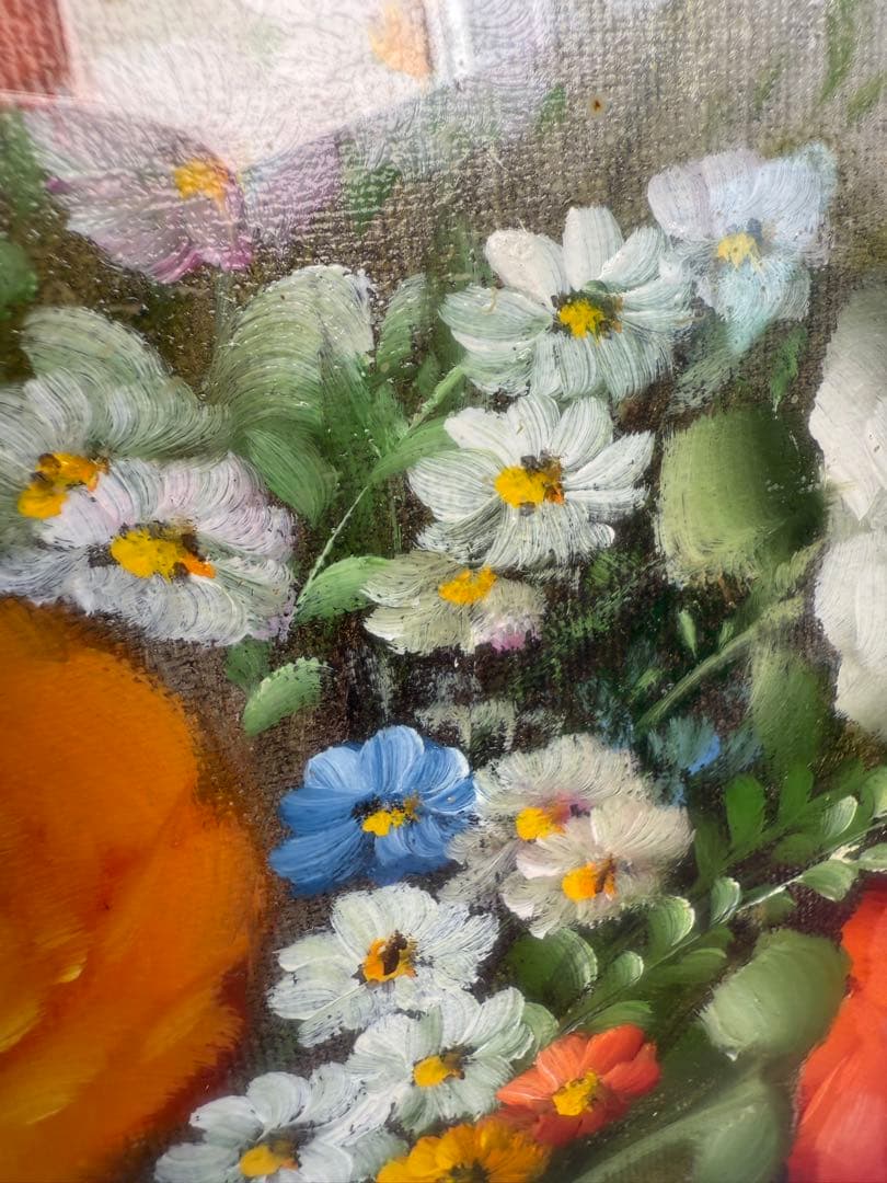 ポール・アダモス Paul Admos 油彩 花図 静物画 油彩 絵画 花 油絵