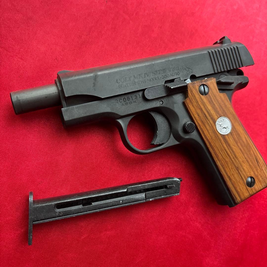 タナカ　コルト380オートHW ガバメント　木製グリップ　ガスブローバックガン