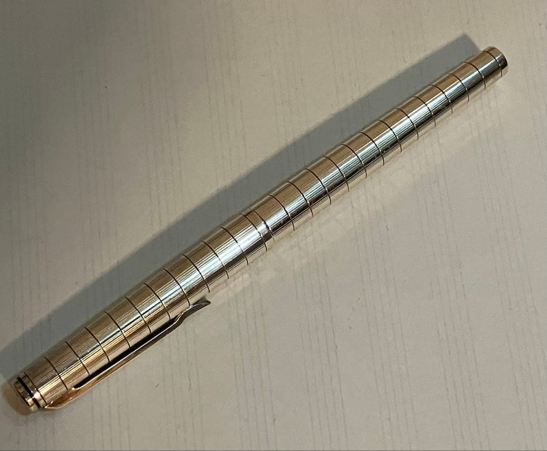 【美品】PLATINUM リビエール 18K-WG スターリングシルバー 万年筆