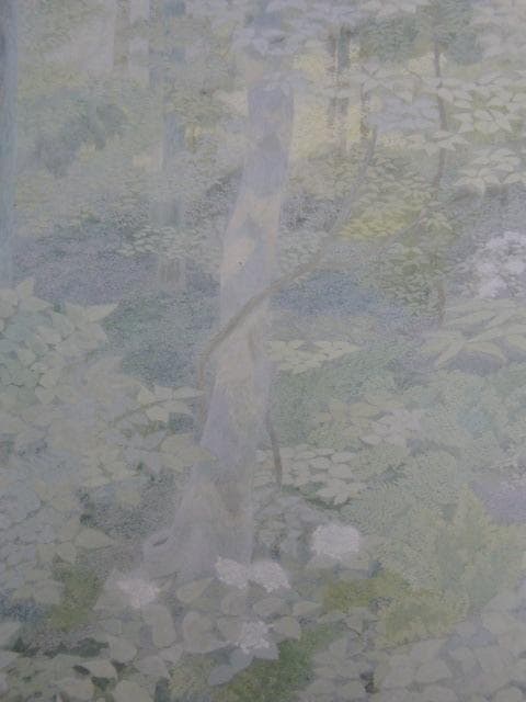 猪熊佳子、【森の雨】、希少な額装用画集より、新品額装付、状態良好