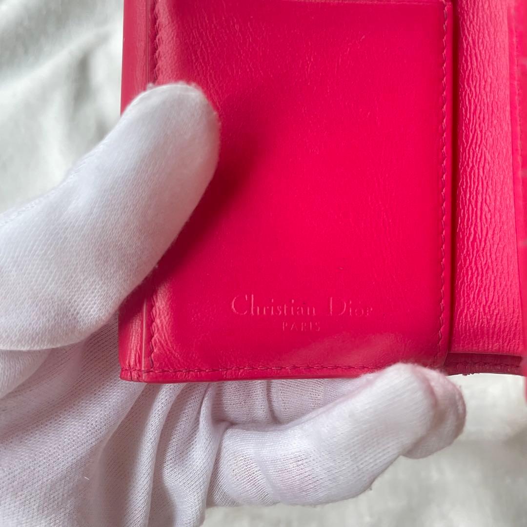 Christian Dior ピンク 三つ折り財布 ディオール ミニ財布