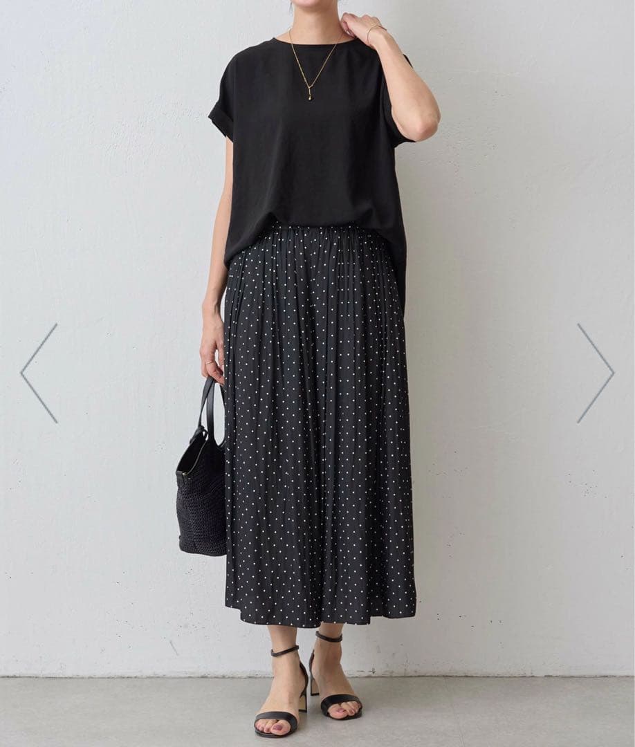 美品 BEARDSLEY シワシフォンギャザーパンツ ドット FREE