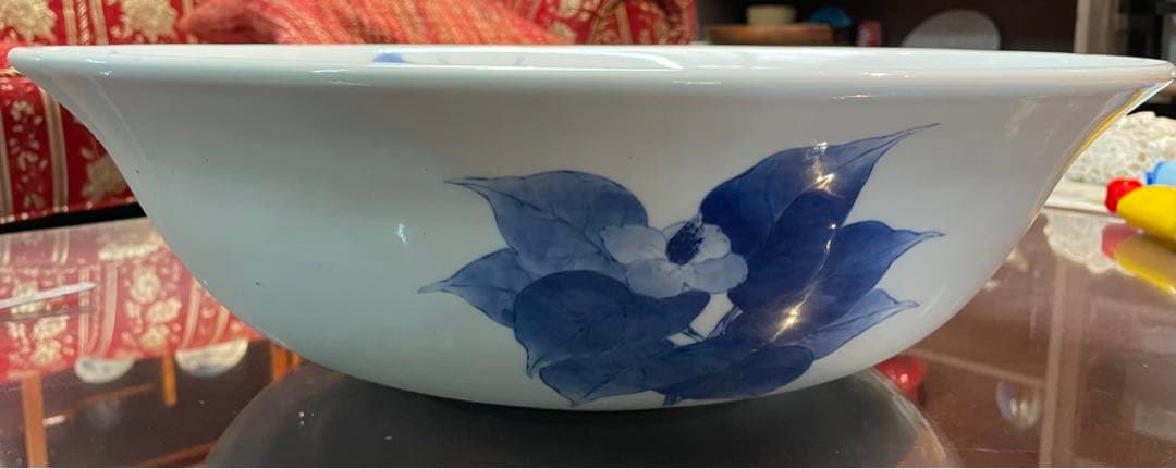 手描き染付大鉢　井上匠　染付十薬文鉢