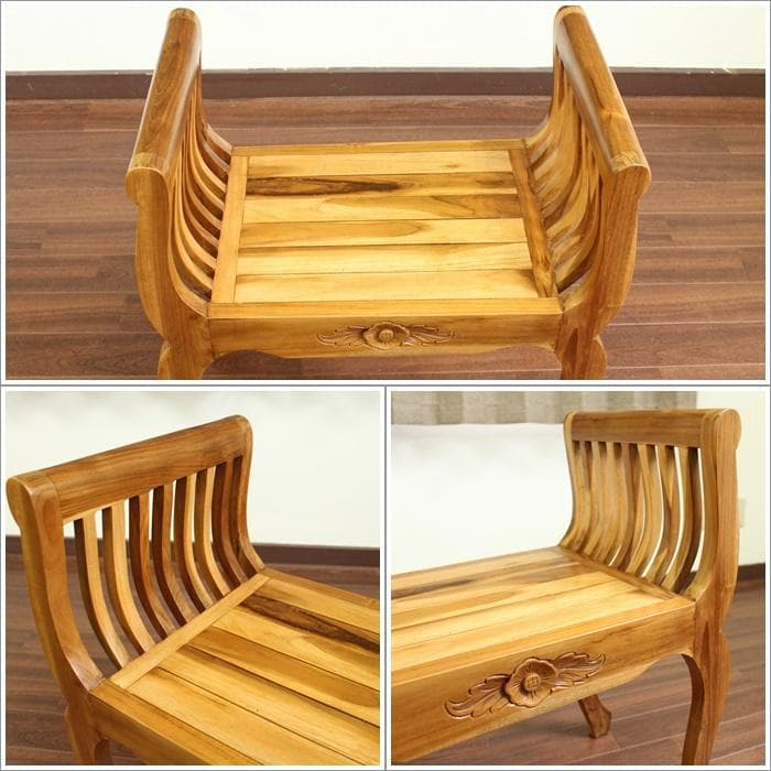 新品 アジアン チーク家具 無垢 デザインスツール リゾートチェア 椅子 腰掛