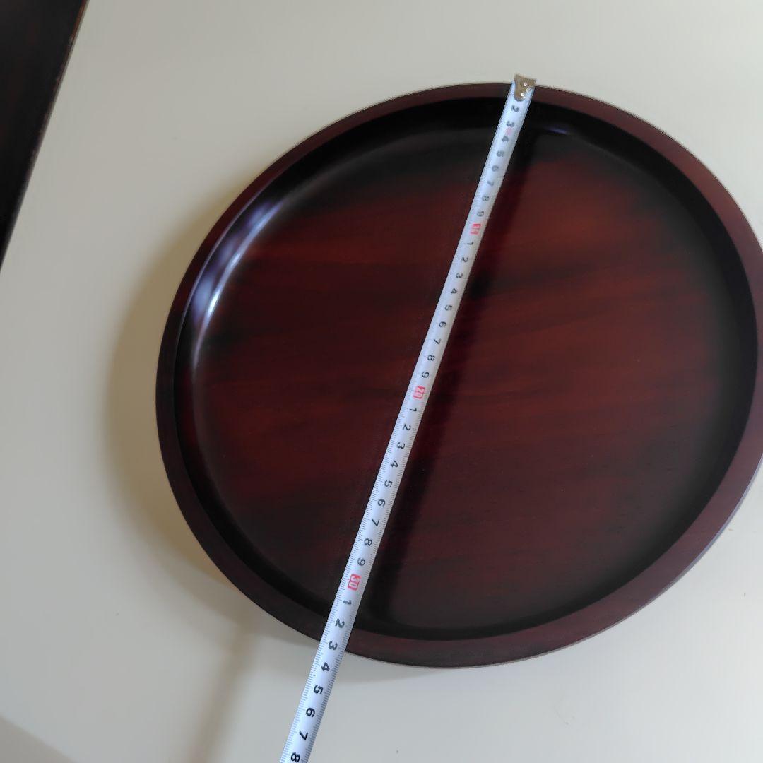 無垢板本紫檀円形盆漆仕上げ。