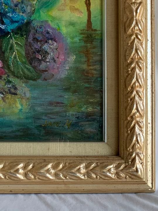 絵画 油絵　久松すみ【あじさい】