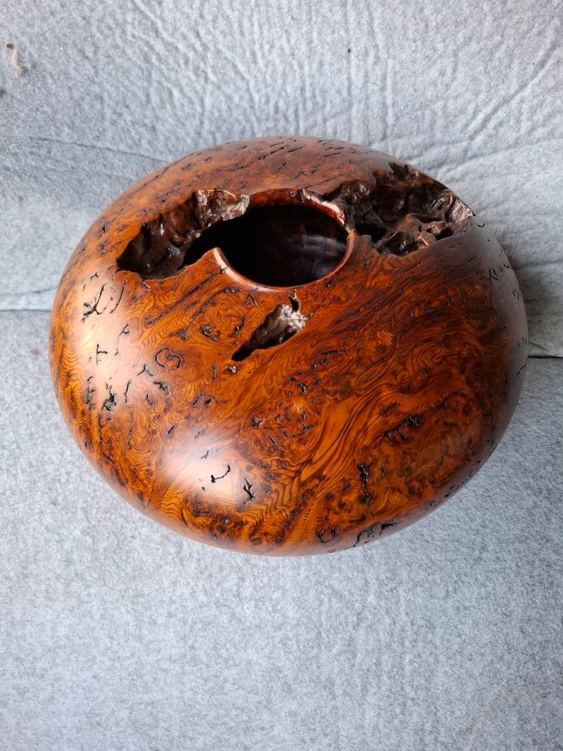 屋久杉 極上品 泡瘤 工芸品 壺 花瓶