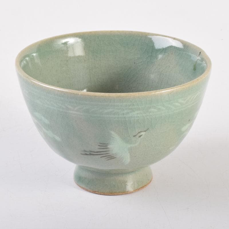 豆様専用 一玉作 高麗青磁 象嵌雲鶴文 茶碗 共箱 C 7143 - メルカリ