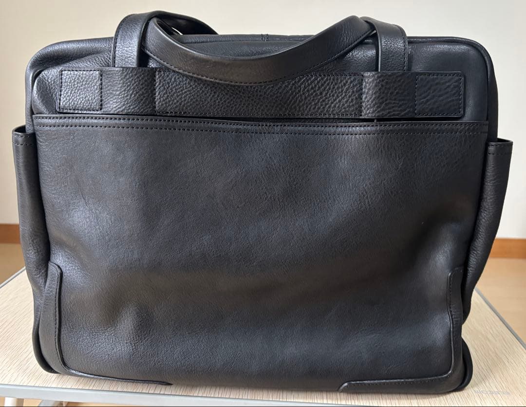 GANZO 7QS-H スクエアボストン ブラック レザー バッグ【廃盤希少品】