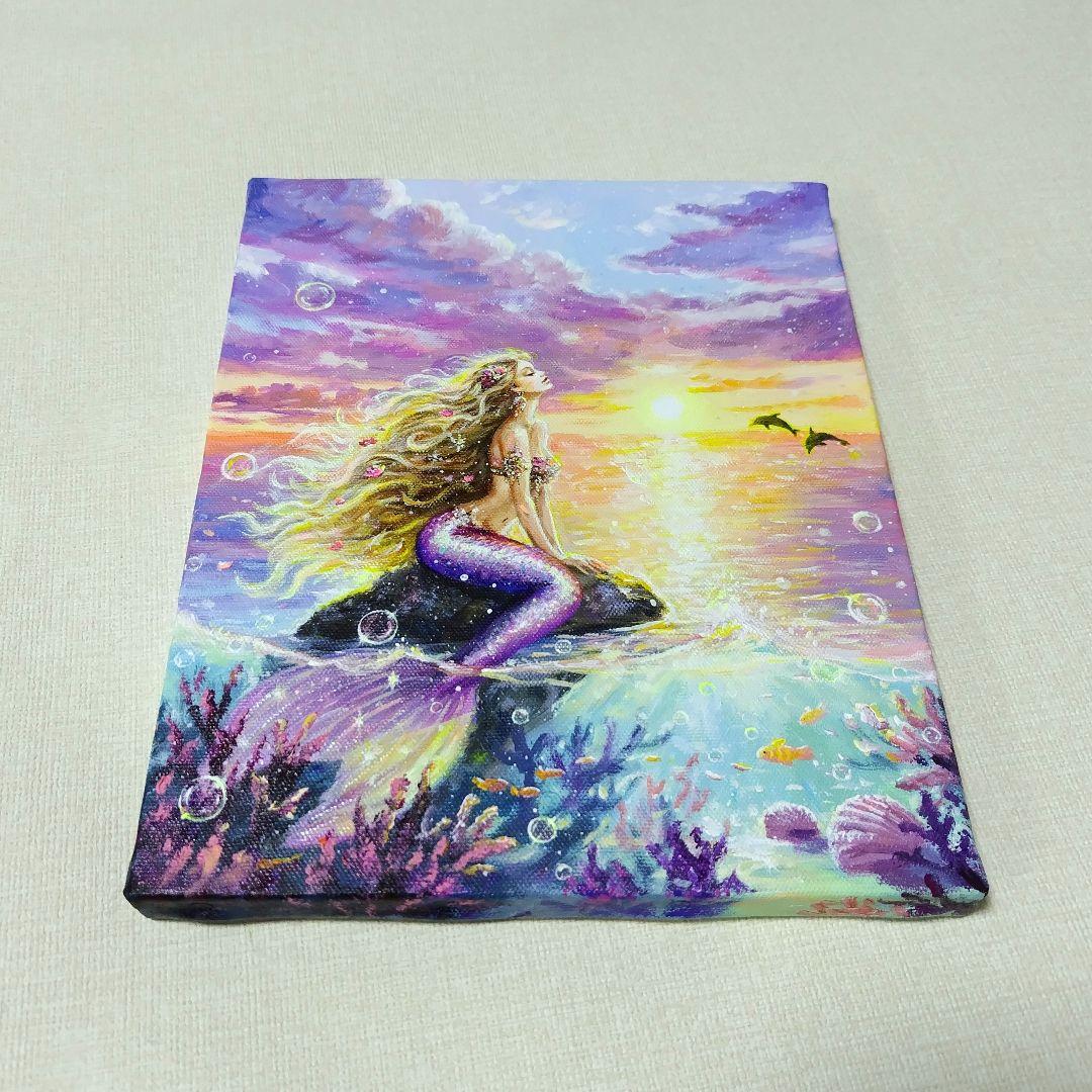 【陽を浴びて】アクリル画 F3 風景画 絵画