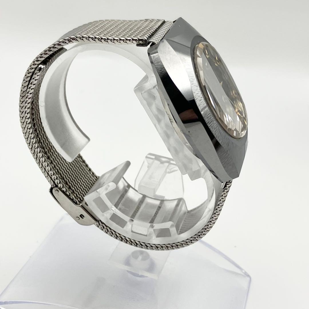 美品稼働品　テクノス タイガーボラゾン カットガラス 自動巻き　腕時計　メンズ