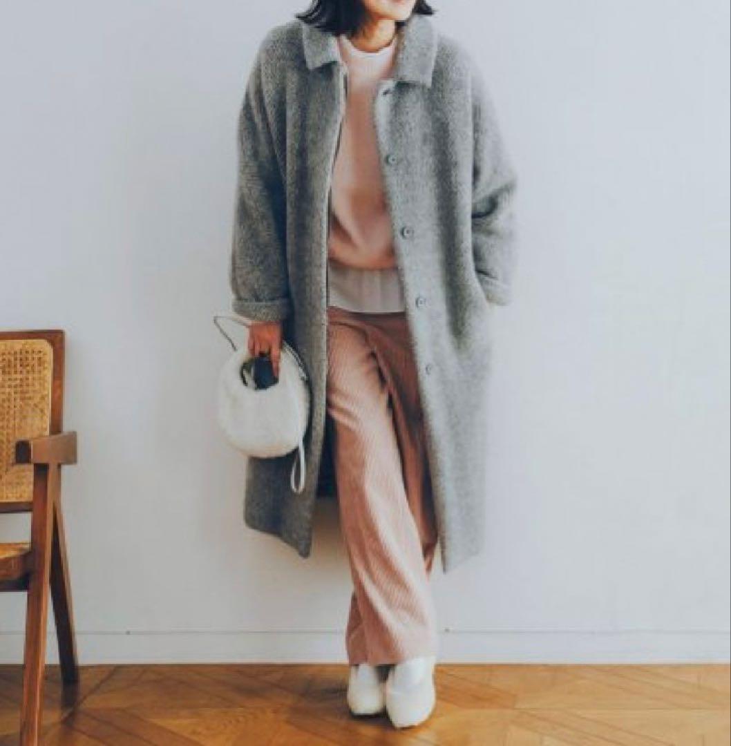 定価16万】ルブーケ LE bouquet ロングコート ヘリンボーン グレー