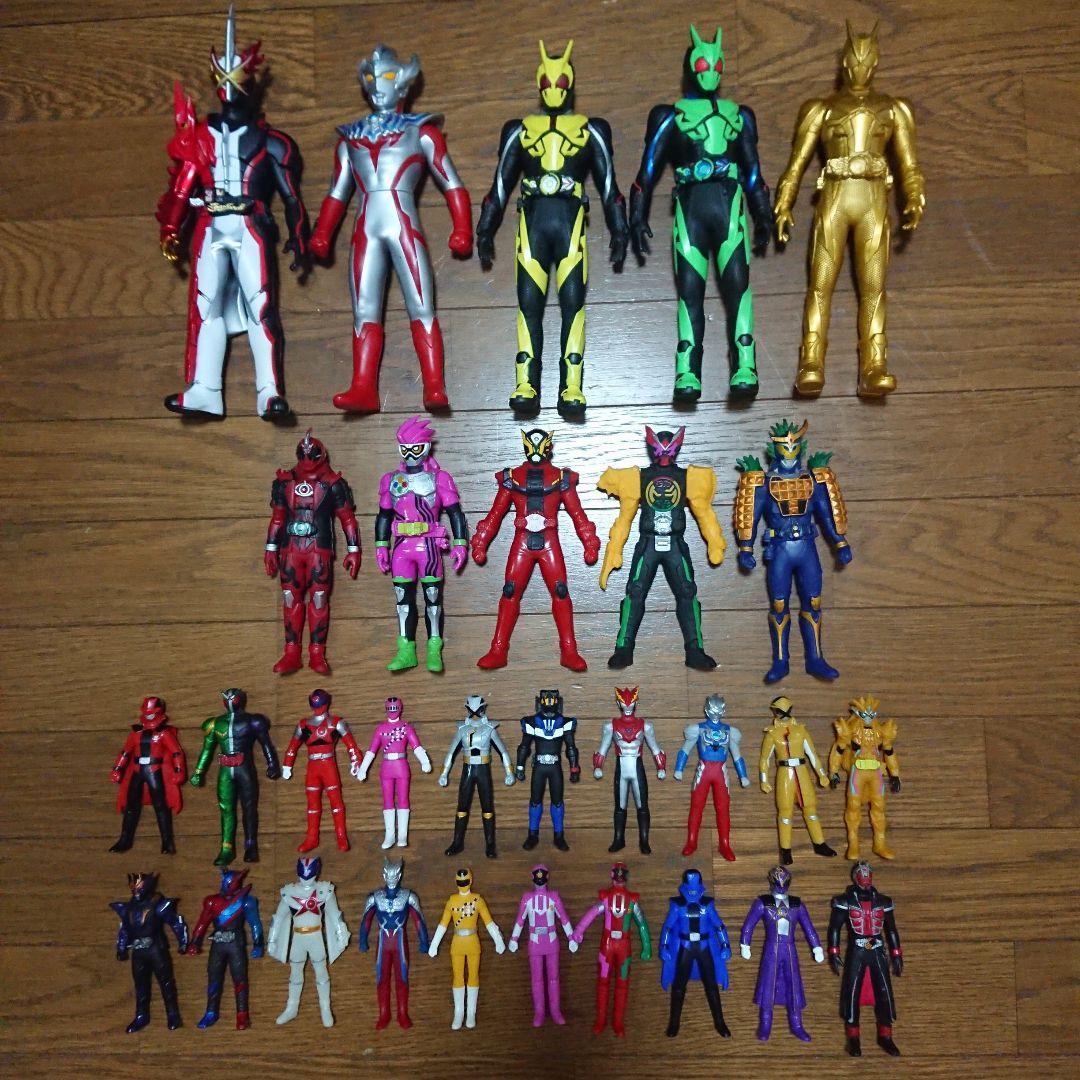 30体まとめ売り】ウルトラマン 仮面ライダー スーパー戦隊 ソフビ