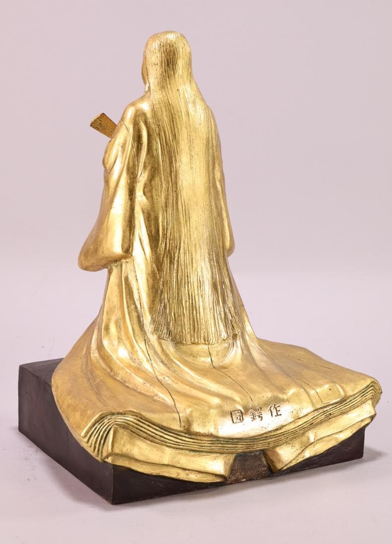 文化功労者 圓鍔勝三作 純金箔仕上 ブロンズ像 紫式部像 8.7kg　銅製
