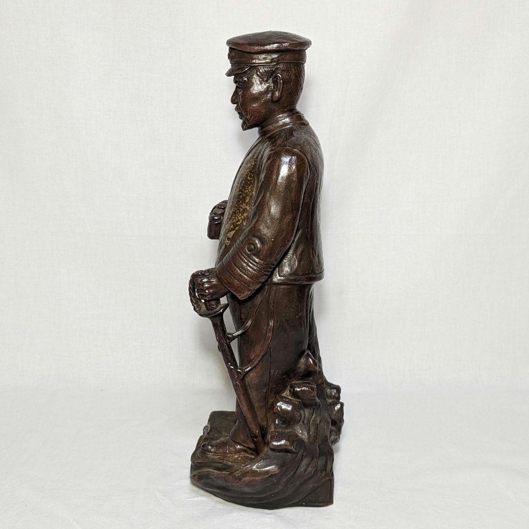 藤原陶斎 備前焼 東郷平八郎像 合箱 置物 陶像 藤原陶斉 インテリア