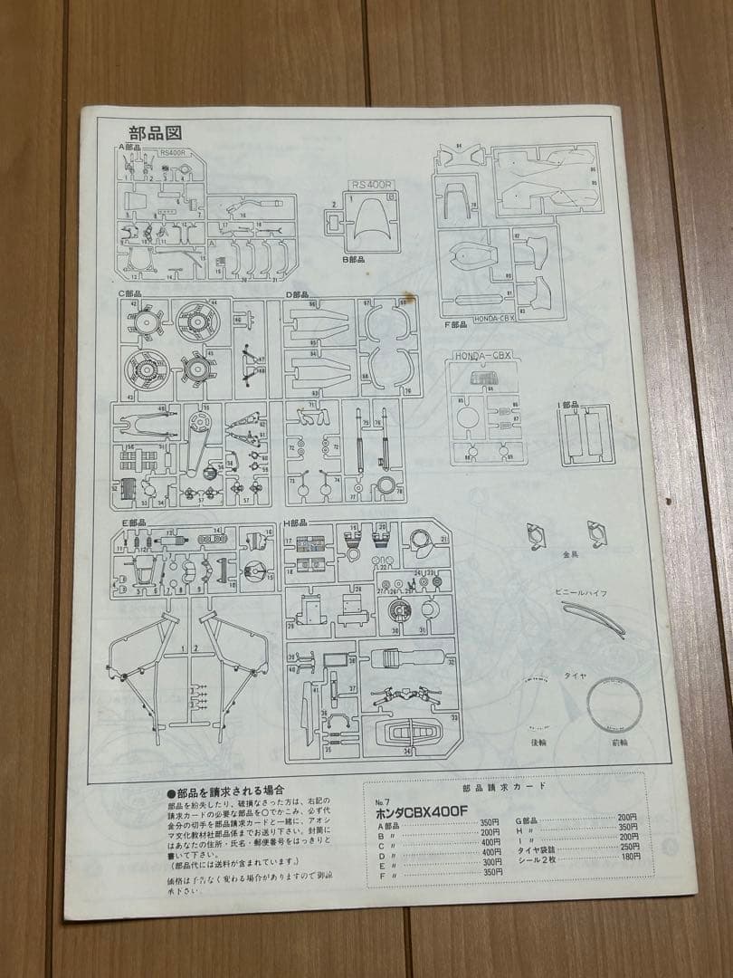 アオシマ ホンダ CBX400F レジンパーツ付属 - メルカリ