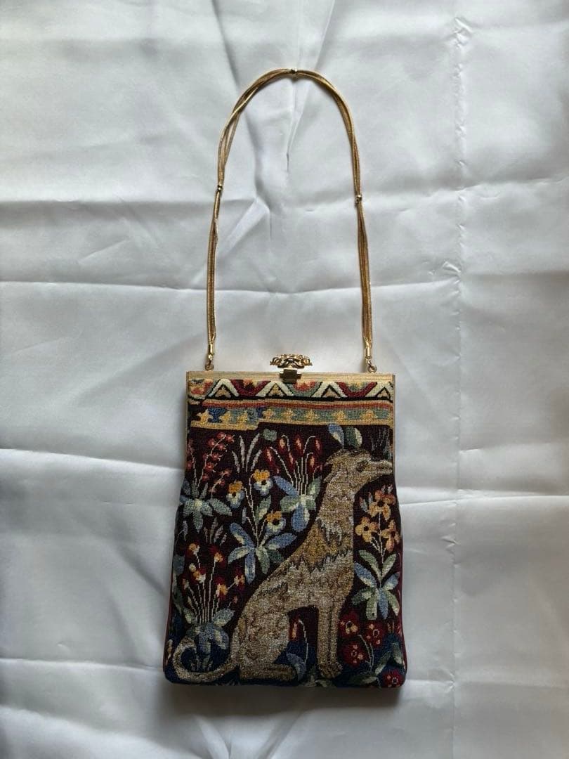 久家道子・プチポアンのタペストリー刺繍パーティーバッグ