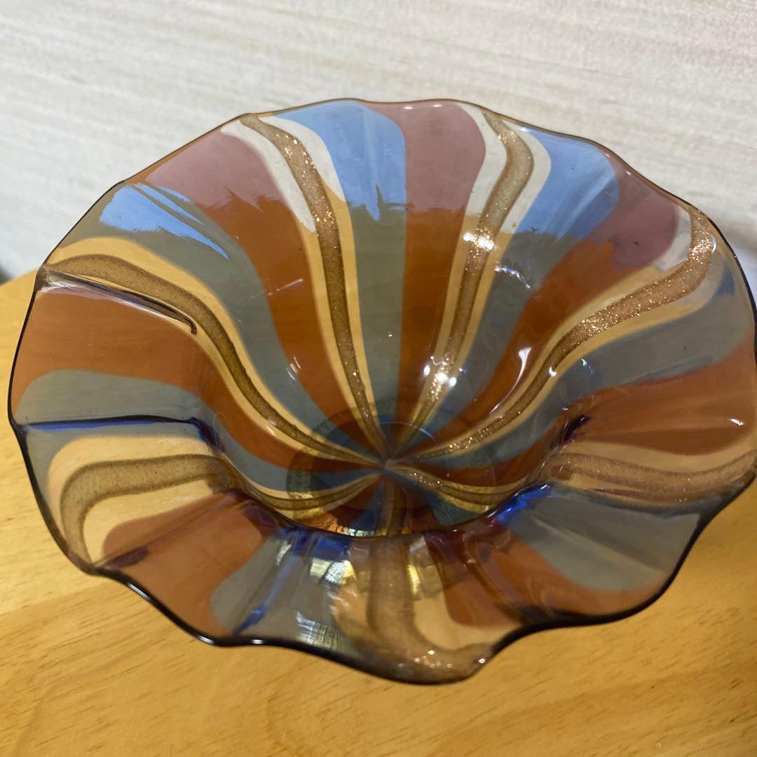 イタリア ヴェネチアングラス ムラーノ ボウル レース サイン ベネチア