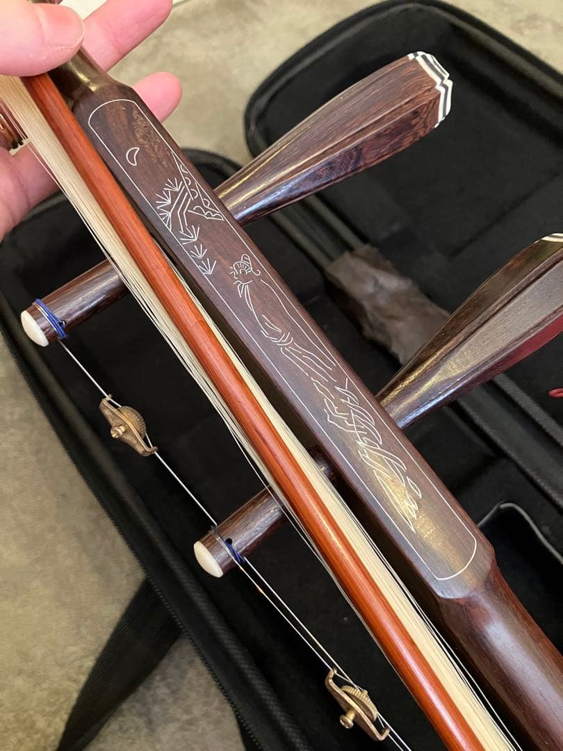 名師堂 二胡 紅木 セミハードケース付き